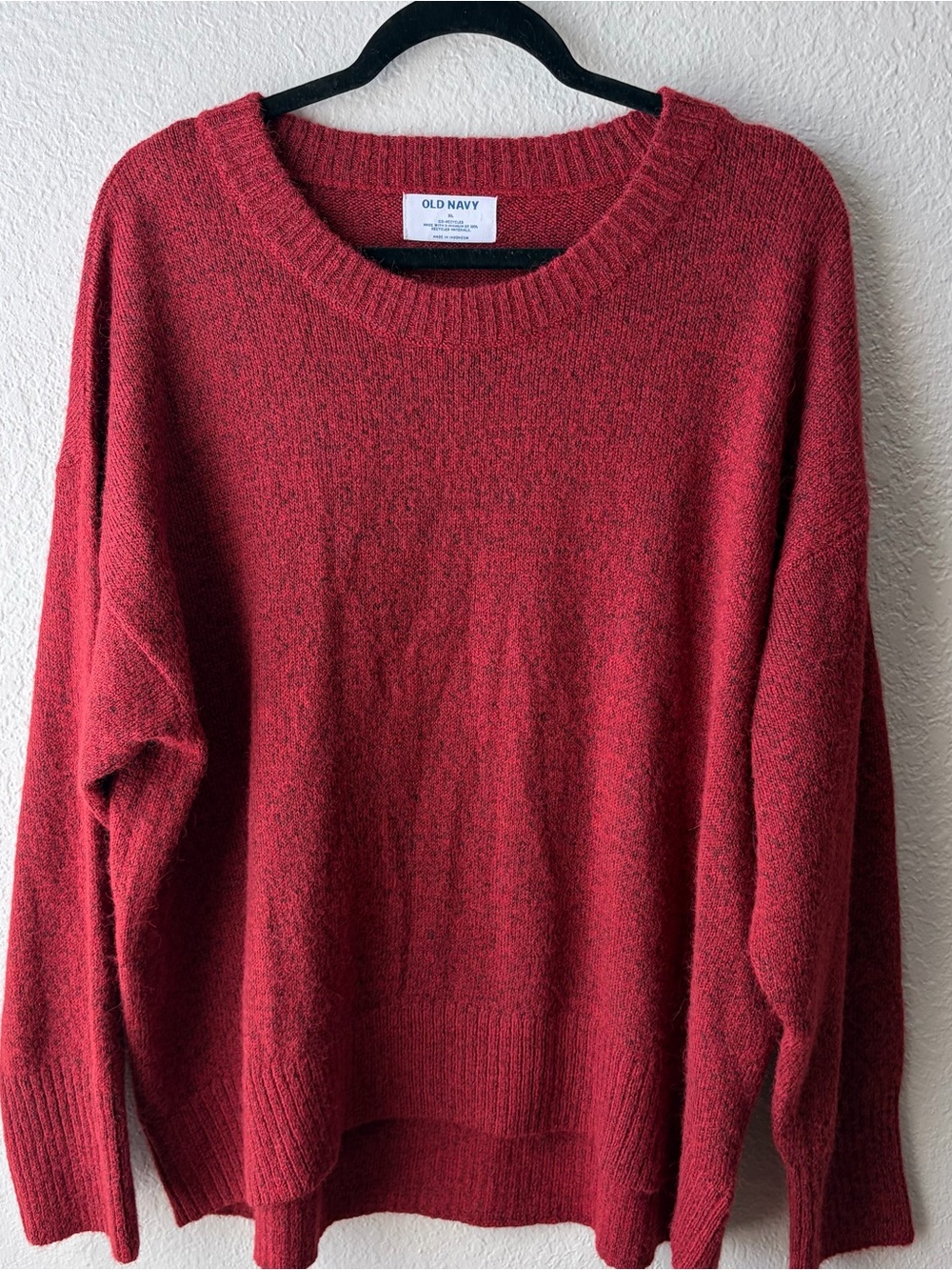 Old Navy woman’s Red relaxed Crewneck Sweater size XL winter casual